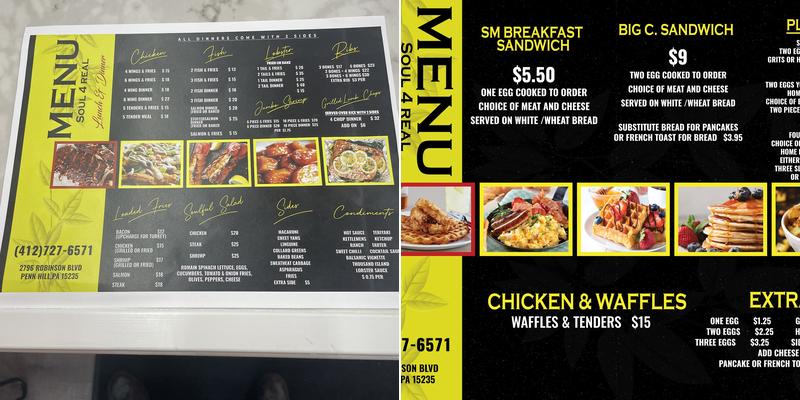 Soul4realkitchen Menu