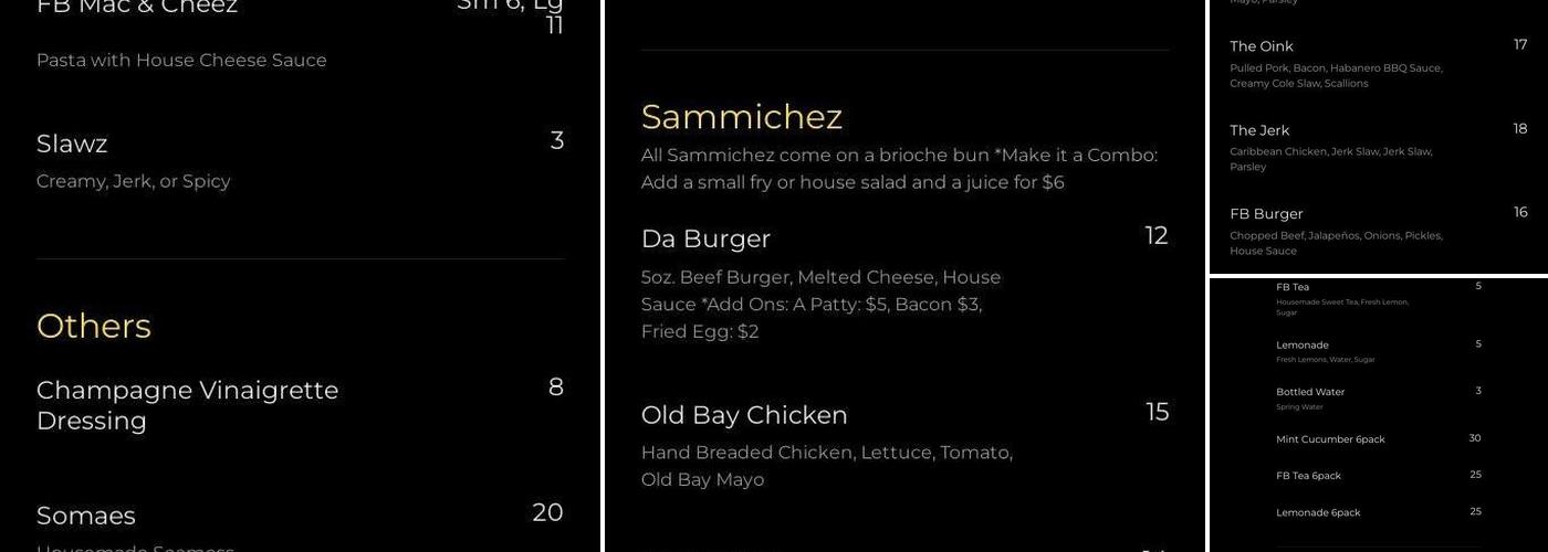 Fry Bar LLC Menu