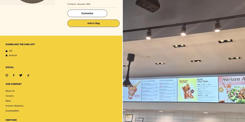 CAVA Menu