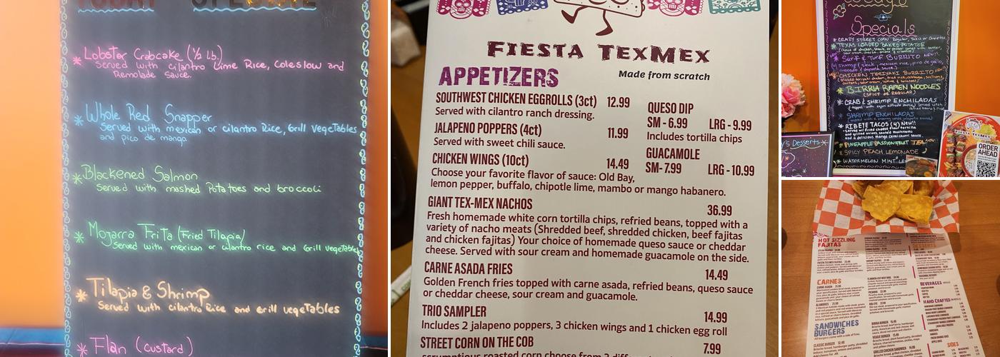 Fiesta Texmex Waldorf Menu