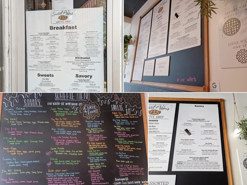 Sweet Addie’s Waffle Shop Menu