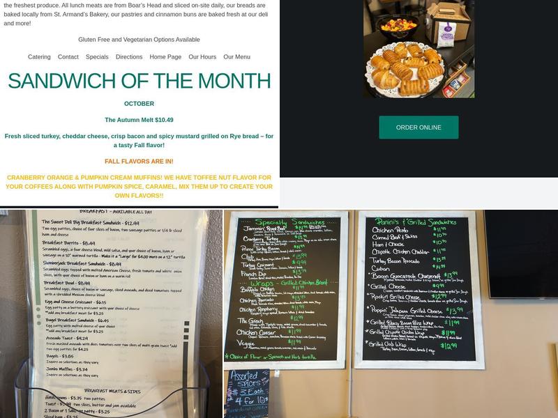 Sweet Deli Cafe Menu