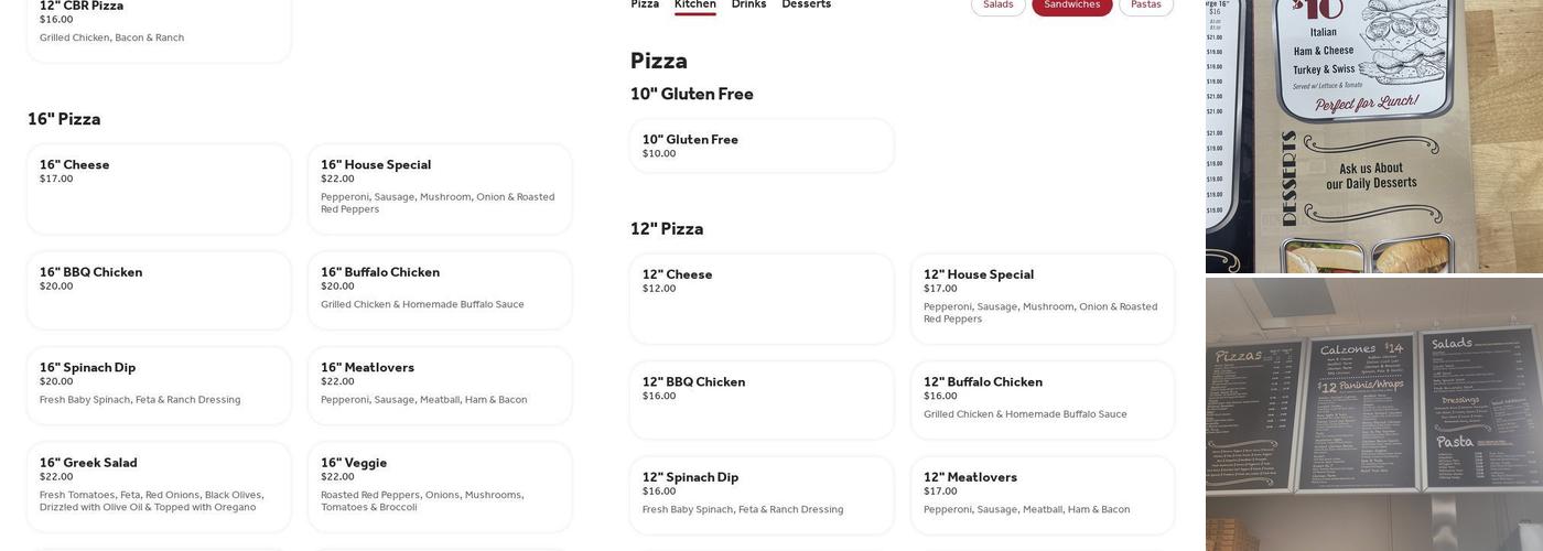 Rosie's Pizzeria - Quincy Menu