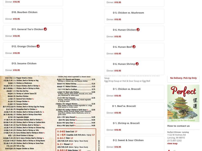 Perfect Chinese Menu