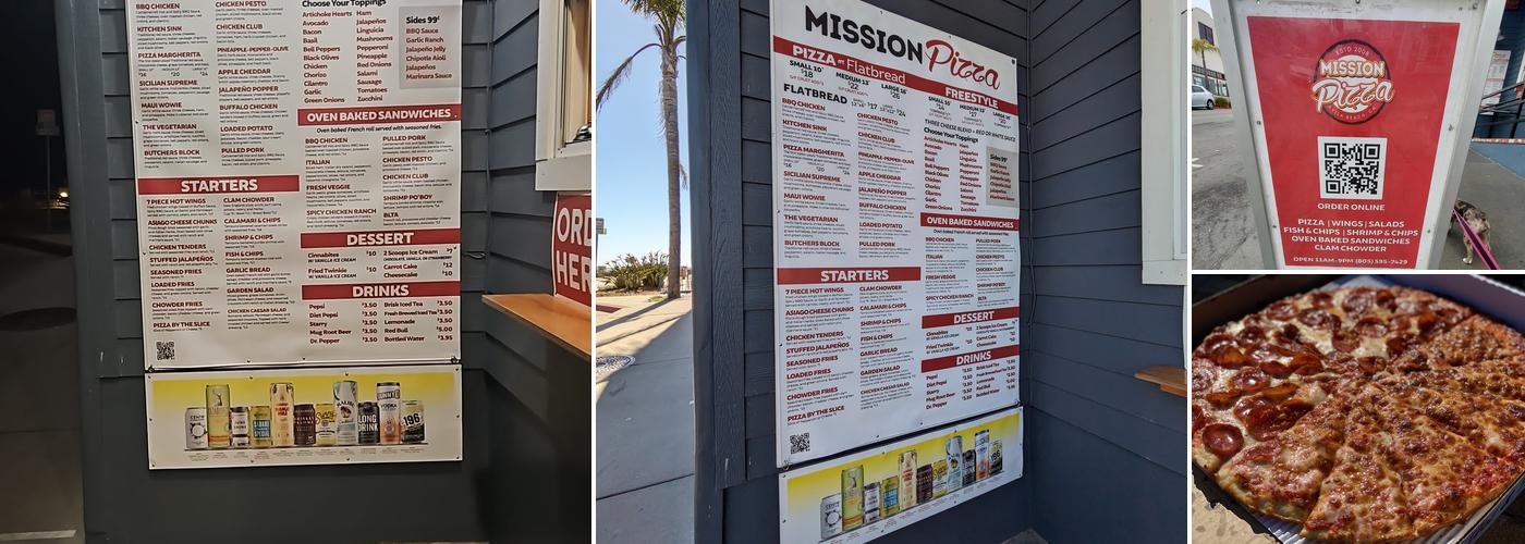 Mission Pizza Menu
