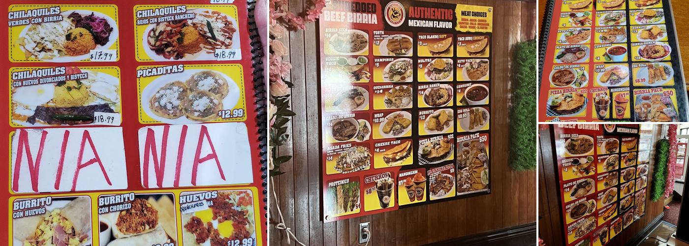 Birrieria Tijuana Menu