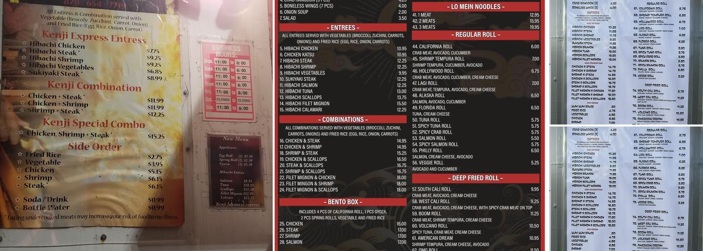 Kenji Express Menu