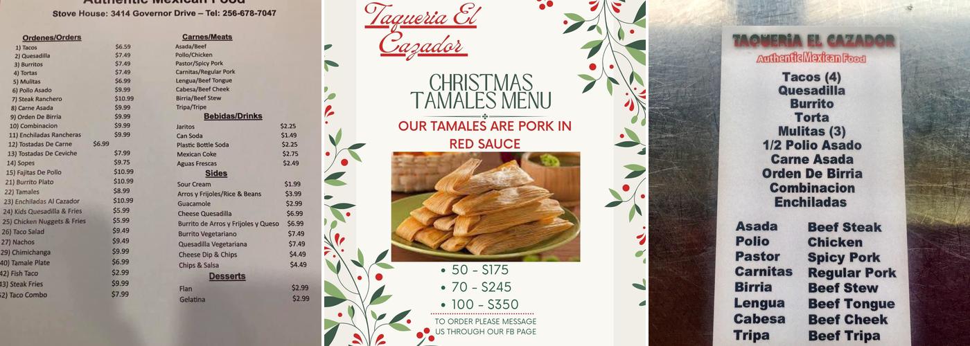 Taqueria El Cazador Menu