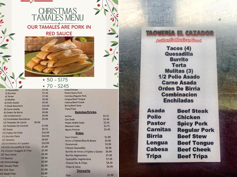 Taqueria El Cazador Menu