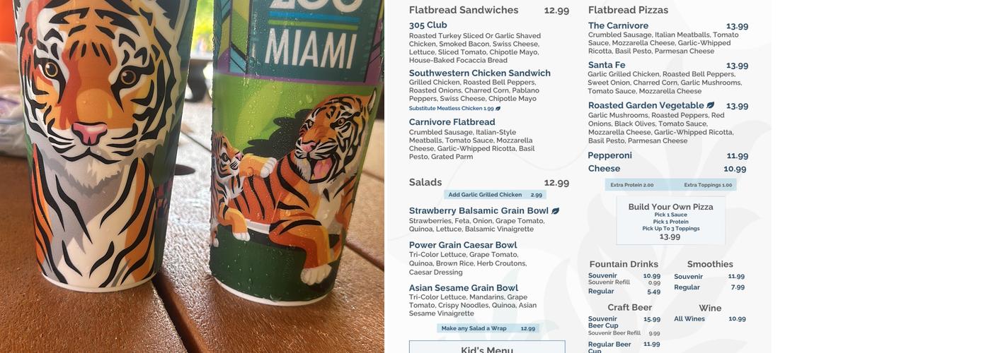 Zoo Miami Catering Menu