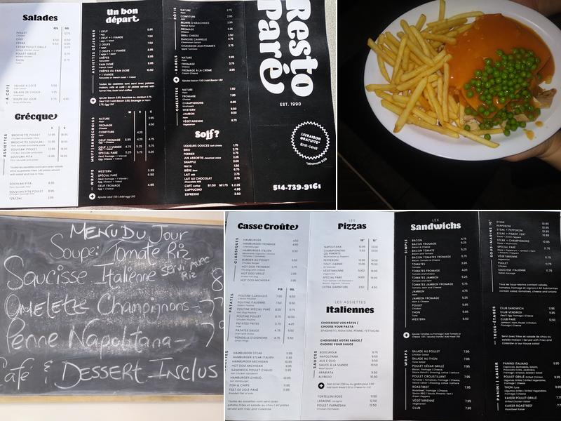 Pare Restaurant Menu