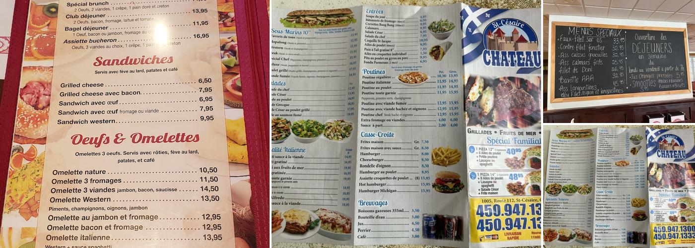 Resto Château St-Césaire Menu