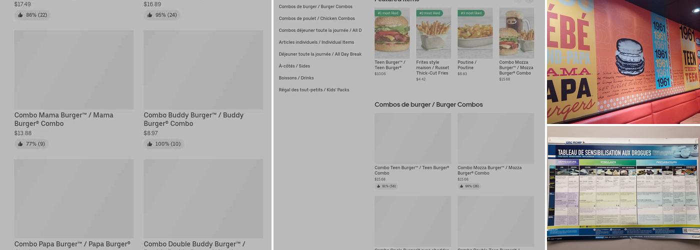 A&W Canada Menu