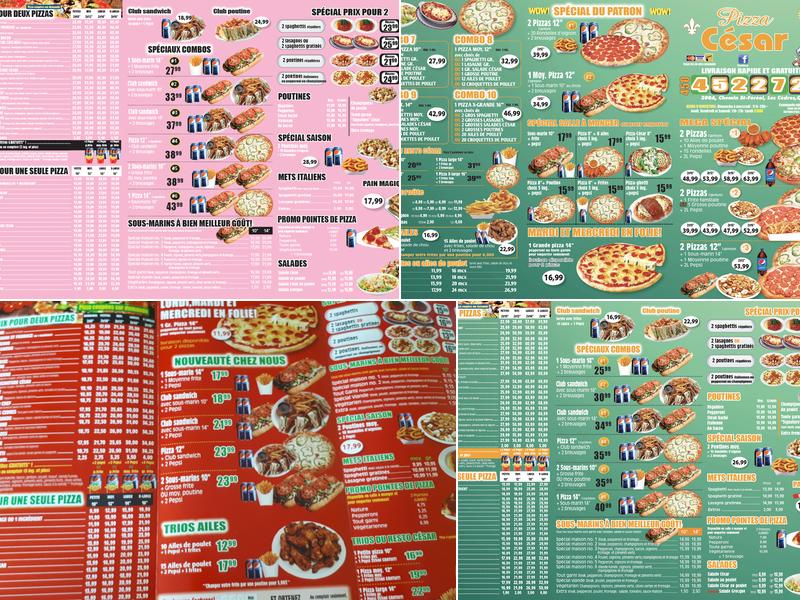 Pizza César Menu