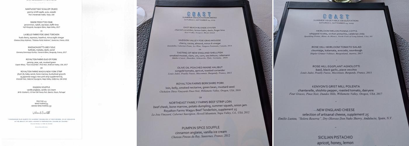 COAST Menu