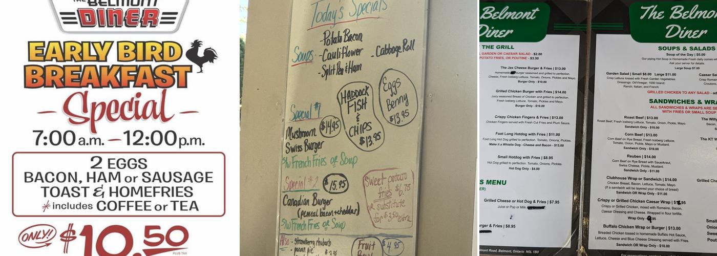 The Belmont Diner Menu