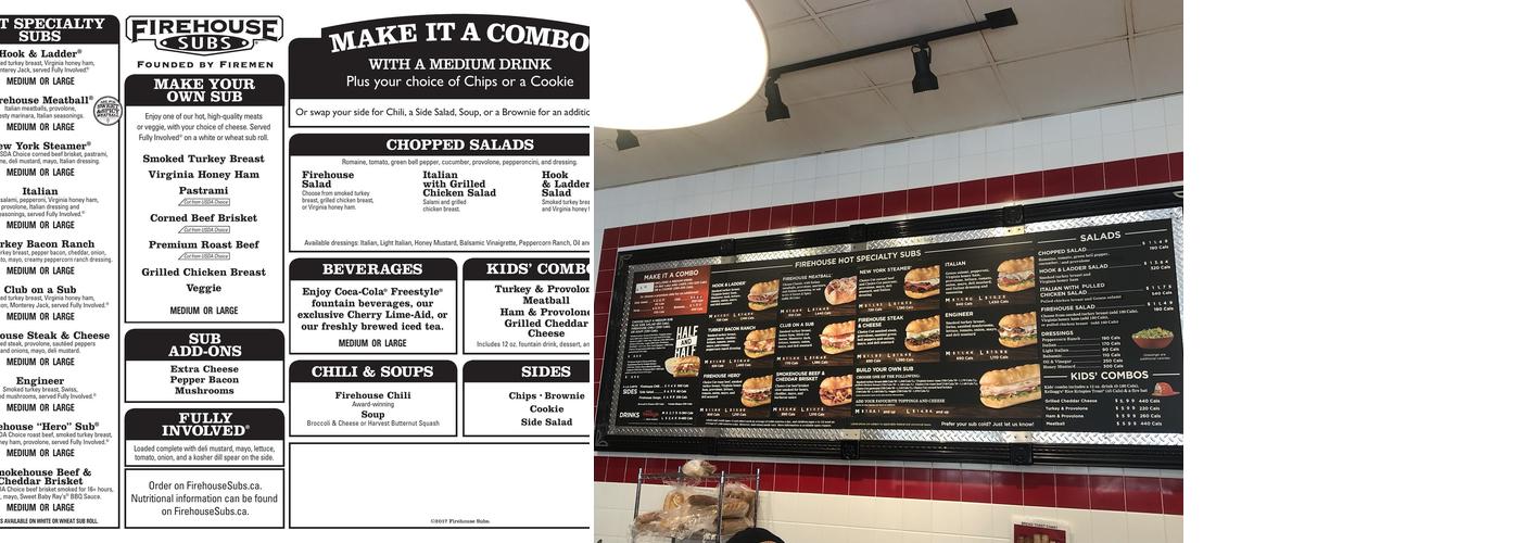 Firehouse Subs Highbury Menu