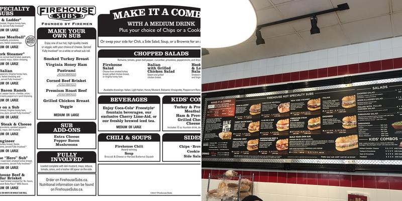 Firehouse Subs Highbury Menu