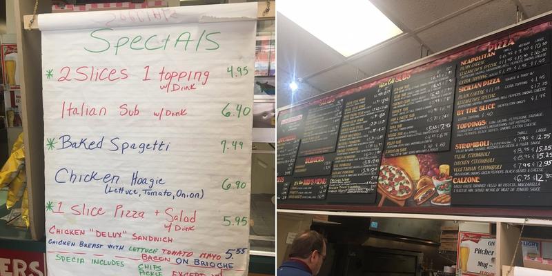 Elizabeth's Pizza Menu