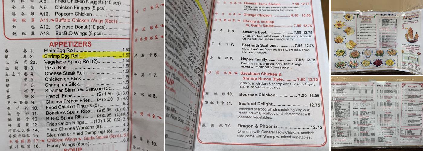 Angela Menu