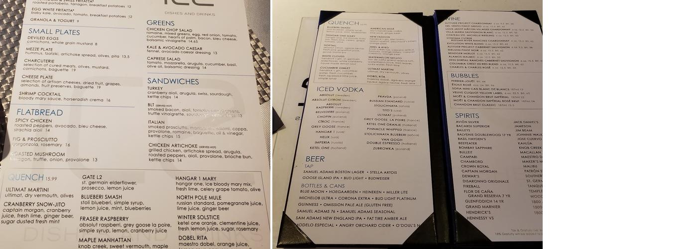 Ice Bar Menu
