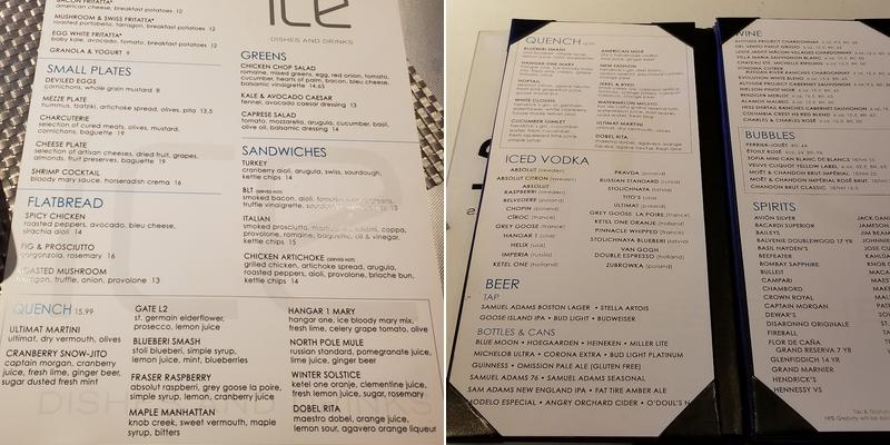 Ice Bar Menu