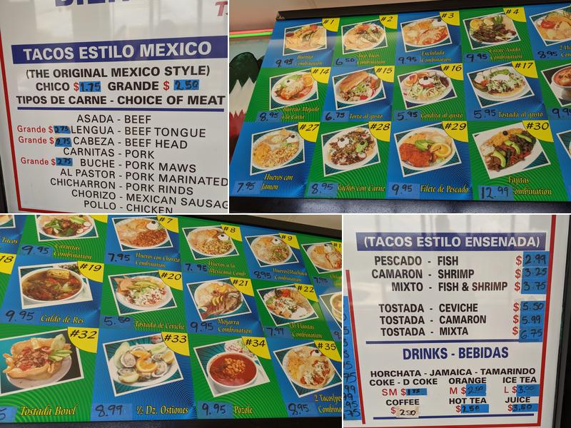 Taqueria Pueblo Nuevo Menu