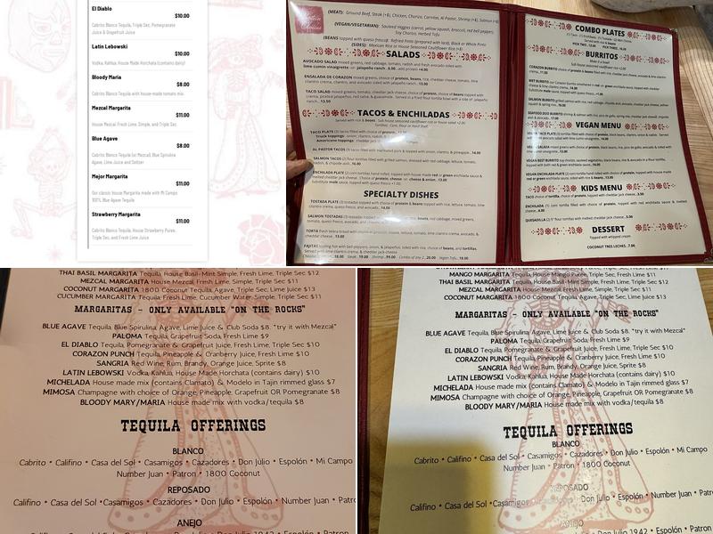Cafe Corazon Menu