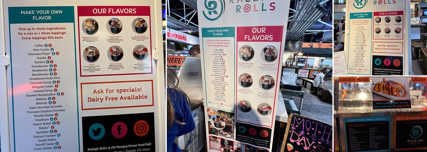 Raleigh Rolls Menu