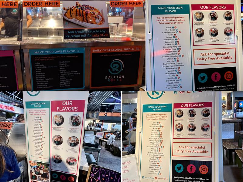 Raleigh Rolls Menu