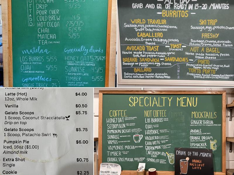 Cyclelogical Coffee & Gelato Menu