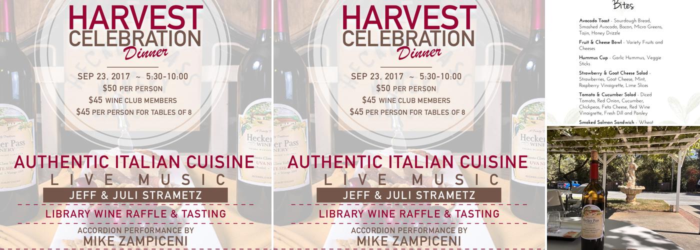 Hecker Pass Winery and La Vigna Event Center Menu