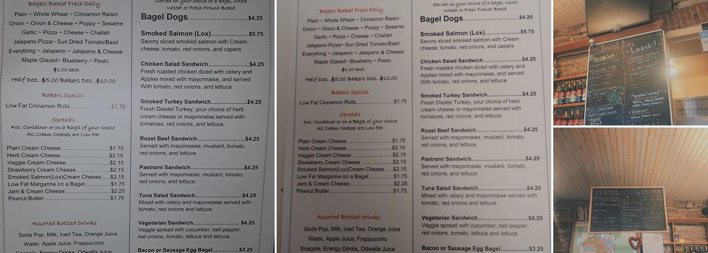 Bagel Bin 2 Menu