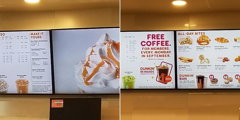 Dunkin' Menu