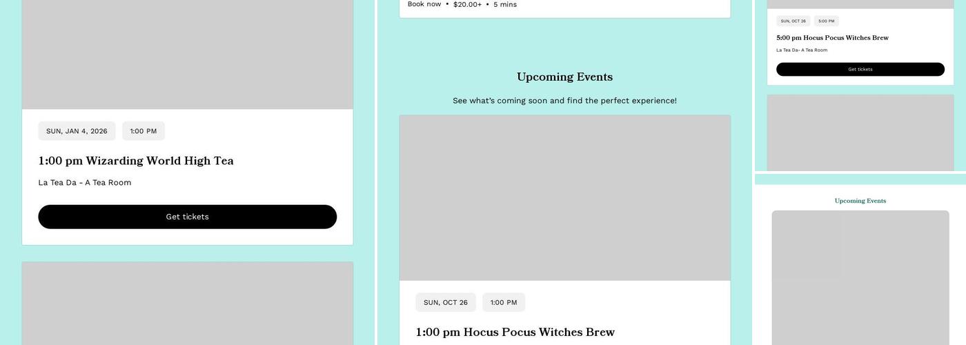 La Tea Da- A Tea Room Menu