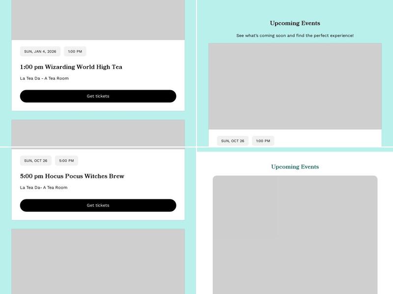 La Tea Da- A Tea Room Menu