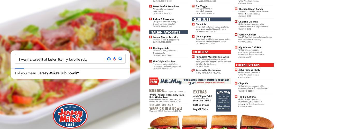 Jersey Mike's Subs Menu