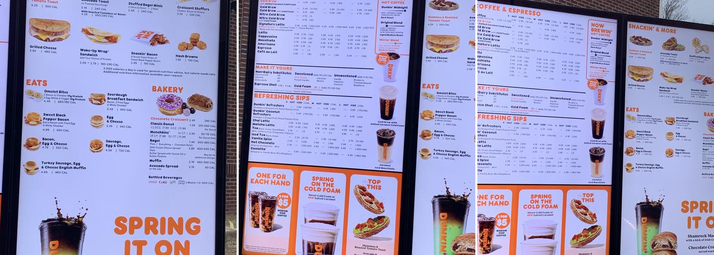 Dunkin' Menu
