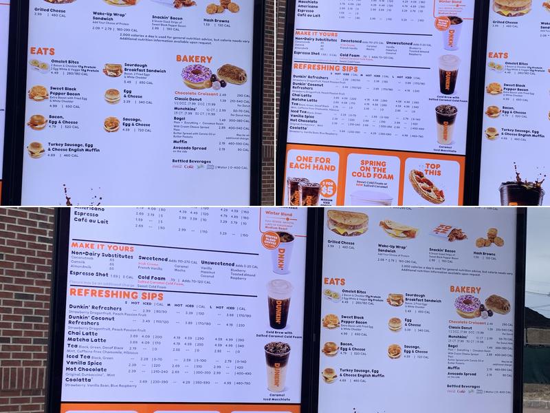 Dunkin' Menu