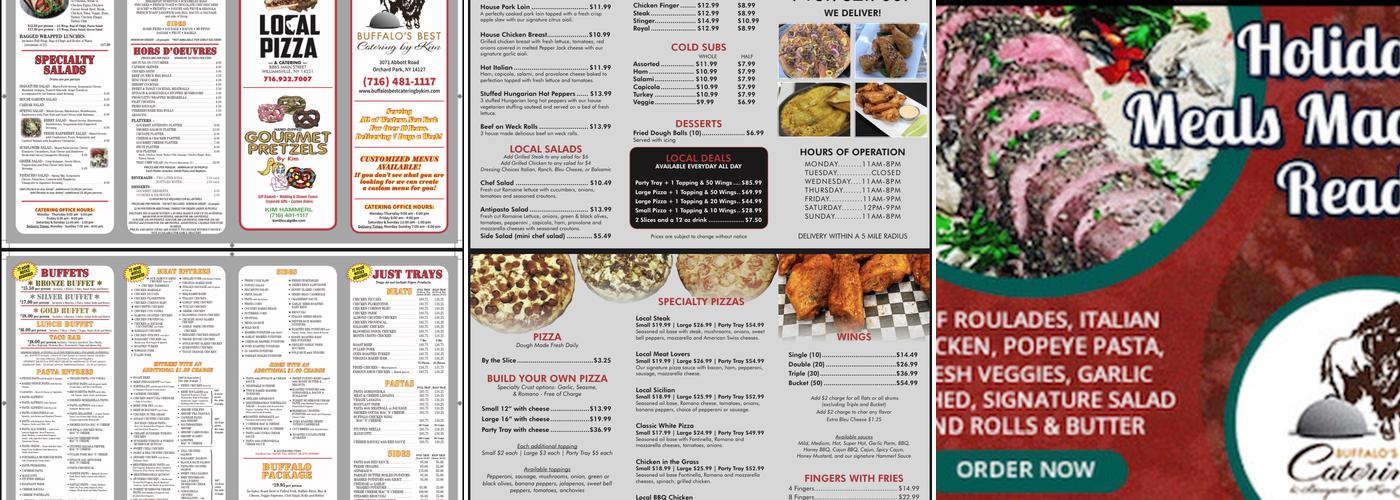 Buffalo's Best Catering By Kim Menu