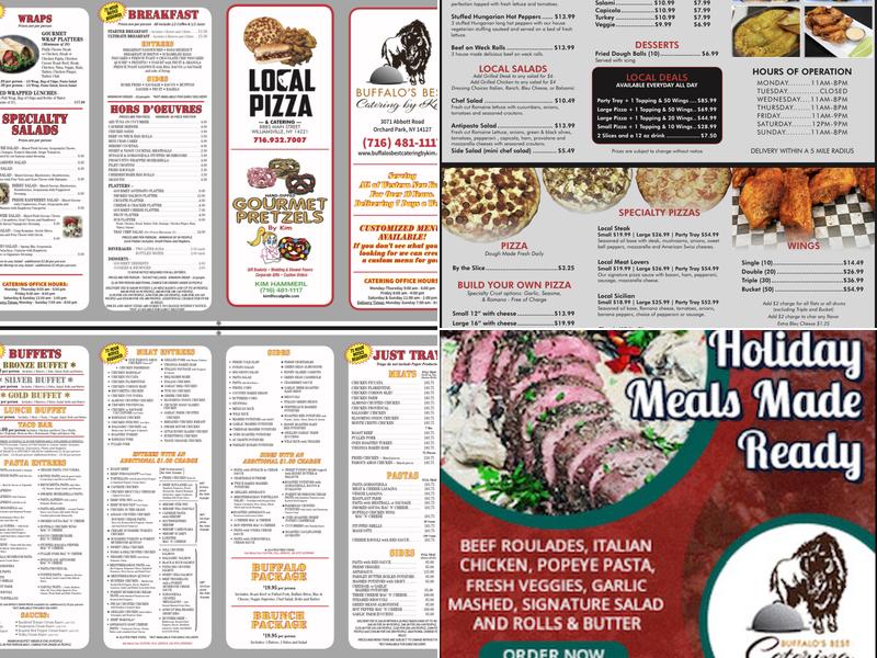 Buffalo's Best Catering By Kim Menu