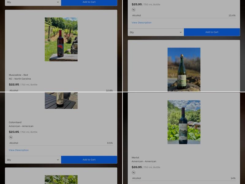 Grandfather Vineyard & Winery Menu