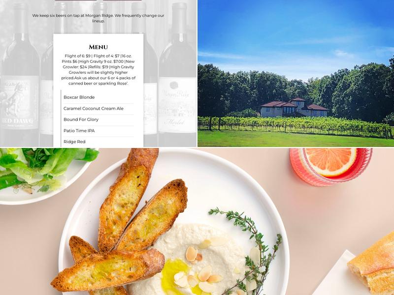 Morgan Ridge Vineyards Menu