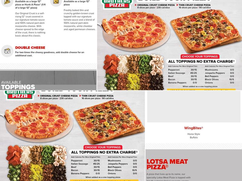 Hunt Brothers Pizza Menu