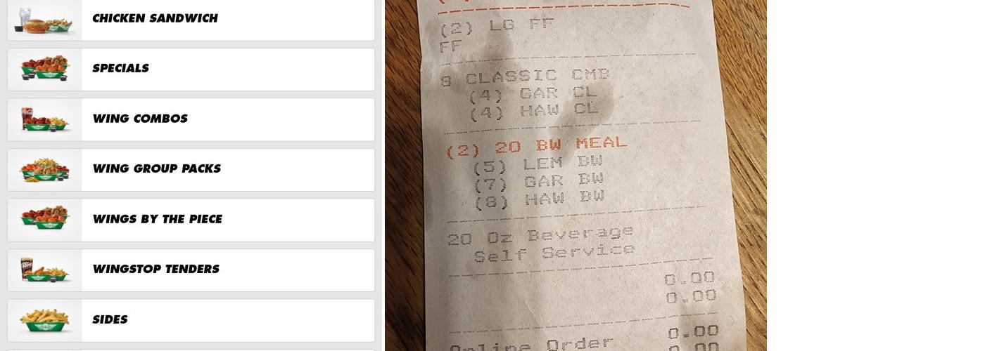 Wingstop Menu