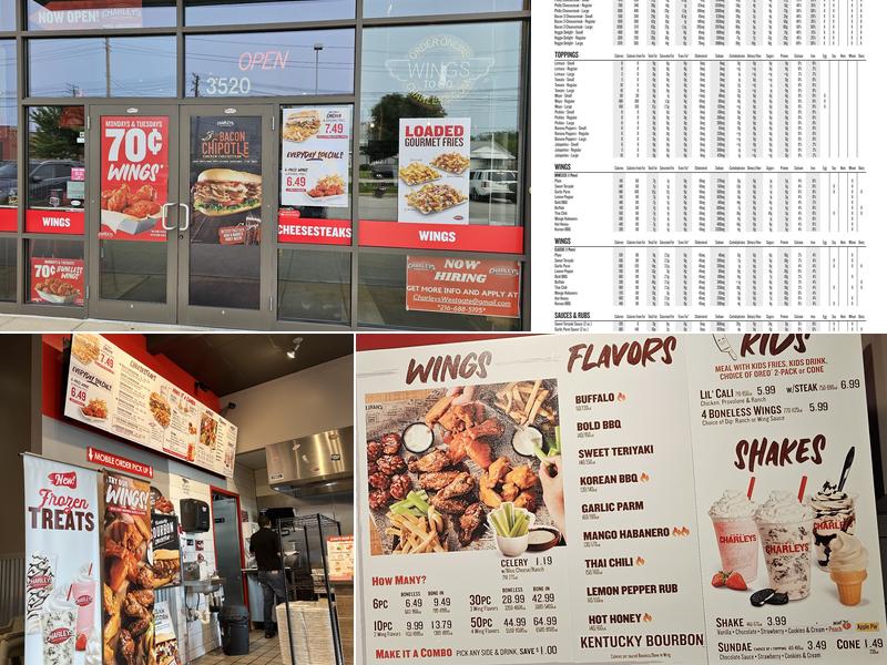 Charleys Cheesesteaks and Wings Menu