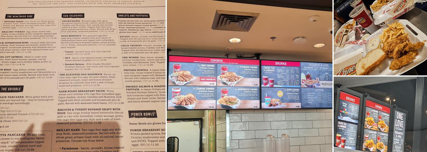 Raising Cane's Chicken Fingers Menu