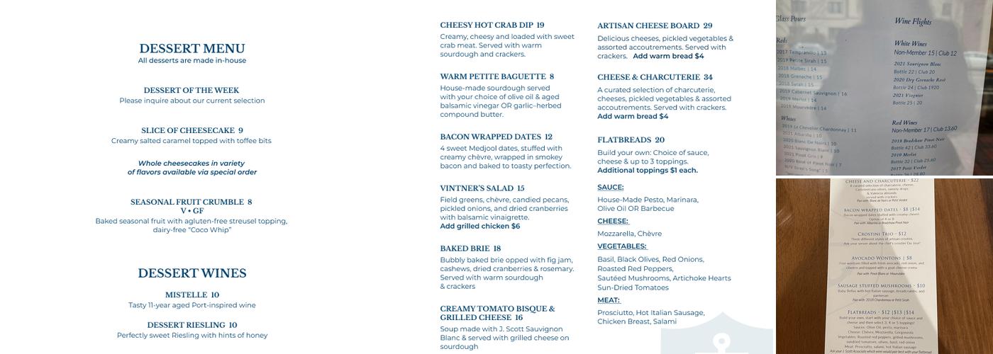 J. Scott Cellars Menu