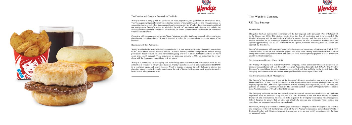 Wendy's Menu