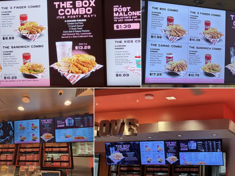 Raising Cane's Chicken Fingers Menu